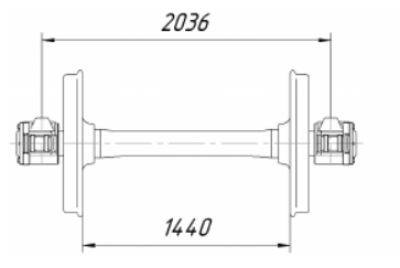 Колесная пара с (без) буксовыми узлами