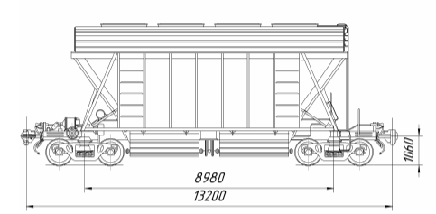 Вагон-хоппер для минеральных удобрений с увеличенным объемом кузова