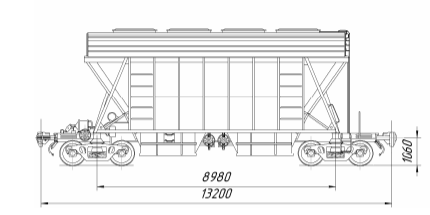 Вагон-хоппер для минеральных удобрений с выгрузкой в межрельсовое пространство
