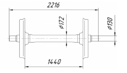 Колесная пара с (без) буксовыми узлами